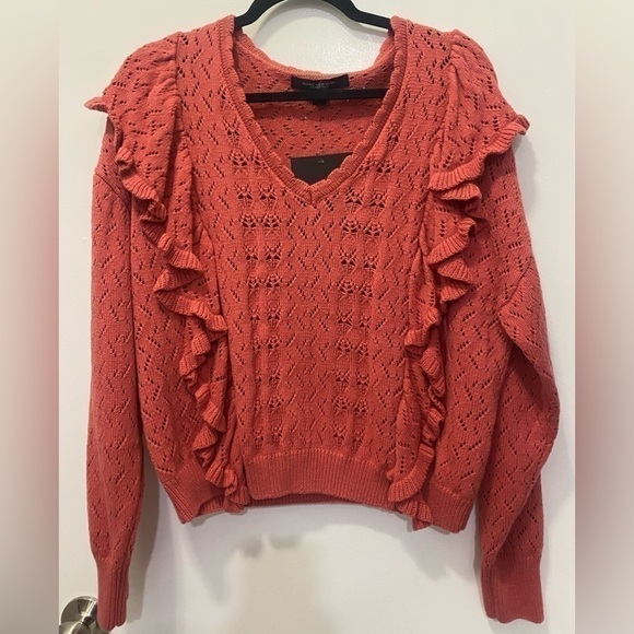 Sweaters - New!Marc New York Ruffle V-Neck Sweater